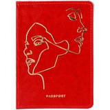 Oбложка для паспорта OfficeSpace "Life line", кожзам, красный, тиснение фольгой, [311102]