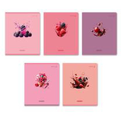 Тетрадь 80л. клетка, на скобе Светоч. Ягодный взрыв, выборочный лак [80Т_01532]