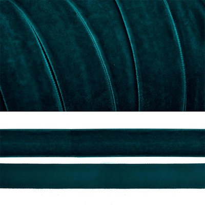 Лента бархатная (нейлон) 2.0см / 1м темно-зеленый