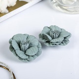 Набор цветочков из ткани под замшу 2 шт, Камелия, зеленый, 5х5 см, 2505069