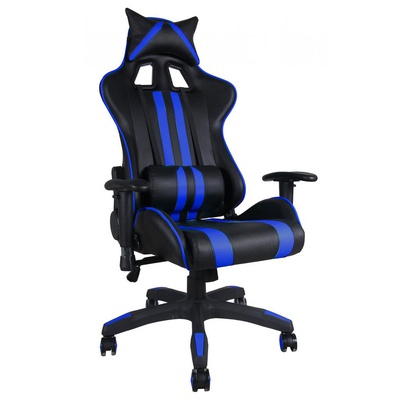 Кресло геймерское ICAR с подголовником (кож/зам , черный/синий) ( до 120кг )