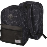 Рюкзак школьный "deVENTE" 40x30x14 см с 1-м отделением, 1-м передним карманом, с отделкой из искусственной кожи, белые разводы на черном и темно-серая клетка 7033873