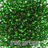 Бисер стеклянный GAMMA 5гр прозрачный с посеребренным отверстием, зеленый, круглый 10/*2,3мм, 1-й сорт Чехия, Е162 (57120)