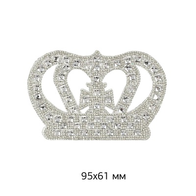 Термоаппликация со стразами Корона 9,5*6.1 см  [TBY.CROWN.3]