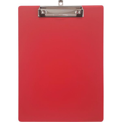 Доска-планшет Attomex, A4 (226x315 мм), покрытие ПВХ 150 мкм, ширина прижима 12 см, в пластиковом пакете, красный, 3034043