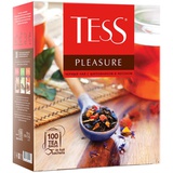Чай Tess "Pleasure", черный, тропич. фрукты, лепестки цветов,шиповник,яблоко, 100 фольг.пак. по 1,5г 0919-09