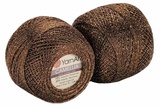 Пряжа Yarnart Camellia 50г/450м (91% полиэстер, 9% металлик), коричневый 422