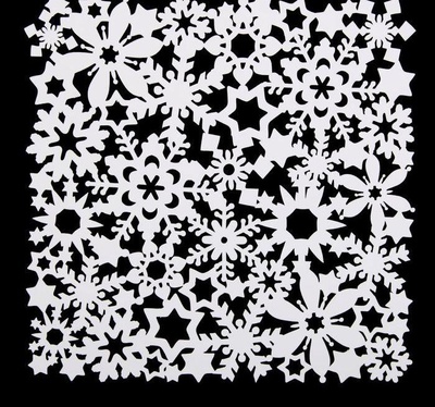 Трафарет фоновый "Ажурные снежинки" пластик, 15х15 см (НГМСК-16),  [2533138]