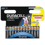Батарейки DURACELL TurboMax, AAA LR3, Alkaline, 12 шт., блистер, 1,5 В