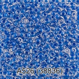 Бисер стеклянный GAMMA 5гр прозрачный с ярким цветным отверстием, синий, круглый 10/*2,3мм, 1-й сорт Чехия, A526 (38836)