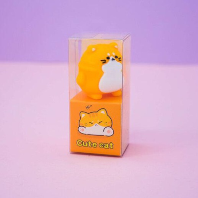 Точилка пластиковая "Cute cat", orange, 1отверстие, без контейнера, [kk-7696-01]