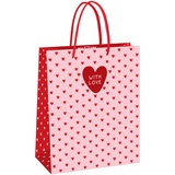 Пакет подарочный ламинированный, 26*32*12см MESHU "Heart pattern", матовая ламинация, MS_61606