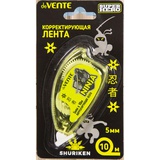 Корректирующая лента 5 мм x10 м, deVENTE SuperHero, полупрозрачный желтый корпус, фронтальный аппликатор, сдвигаемый в одно касание колпачок, 4062332