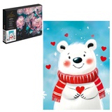 Картина по номерам (на подрамнике) 15х20см Мишка в шарфике 71241 