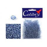 Стеклянный бисер Colibry 20г прозрачный светло-синий с посеребреным отверстием (27)