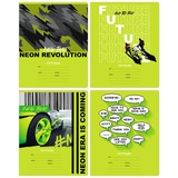 Тетрадь 12 л. клетка на скобе BG "Neon revolution", выб. лак [Т5ск12_вл 10031]