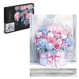 Картина по номерам (на подрамнике) 30х40см Букет с розовым бантом 71249 