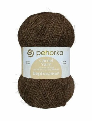 Пряжа  ПЕХ Верблюжья 100г/600м (65%верблюжья шерсть+35%акрил) 62 каштан