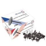 Кнопки- гвоздики канцелярские, металл. никелированные, Attomex, d=9,5 мм, 100 штук в картонной коробке,  4132301