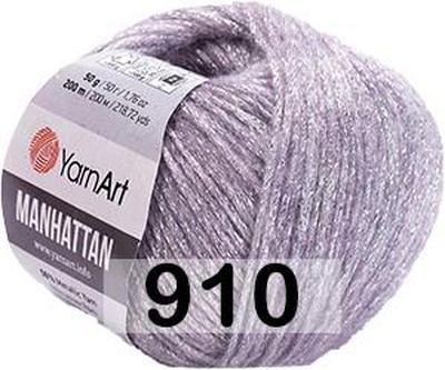 Пряжа YarnArt Manhattan 50г/200м ( 7% шерсть, 7% вискоза, 30% акрил, 56% металлик) 910 бледная сирень