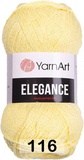 Пряжа YarnArt Elegance 50г/130м (88% хлопок, 12% металлик) 116 желтый