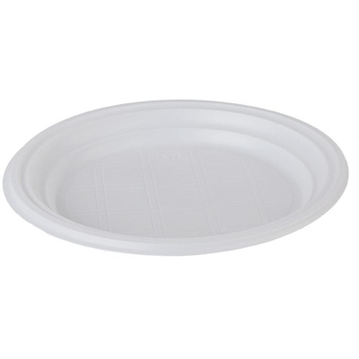 Одноразовые тарелки ПС, белые, бессекционные, 20,5см, уп. 100шт.