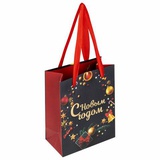 Пакет подарочный, новогодний 11*6*15см Золотая сказка, "New Year", фольга, 608228