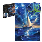 Картина по номерам (на подрамнике) со светящимися красками 30х40см Парусник 71295