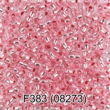 Бисер стеклянный GAMMA 5гр прозрачный с посеребренным отверстием, светло-розовый, круглый 10/*2,3мм, 1-й сорт Чехия, F383 (08273)
