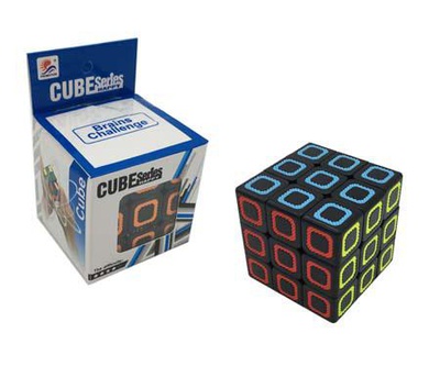 Кубик-Головоломка СВ-73/ВХ-3, 3*3, черный с цветными вставками 5,5см, для скор. сборки, СВ-73/ВХ-3