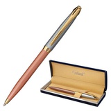 Ручка шариковая подарочная GALANT "DECORO ROSE", синяя, узел 0,7 мм, корпус хром/розовый, детали золотистые, [143505]