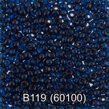 Бисер стеклянный GAMMA 5гр прозрачный, темно-голубой, круглый 10/*2,3мм, 1-й сорт Чехия, B119 (60100)