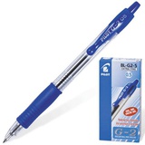 Ручка гелевая автоматическая 0,5мм синяя PILOT "G-2",  линия 0,3 мм, корпус прозрачный, резиновый упор, BL-G2-5 [140380]