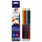 Карандаши  12цв. Луч "Классика", заточенные, шестигранные, двусторонние, 6шт  [33С 2189-08]