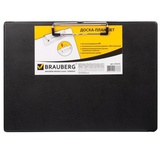 Доска-планшет BRAUBERG "NUMBER ONE A-4" с боковым прижимом, 31,8*22,8см, картон/ПВХ, черная, 232223,  [232223]