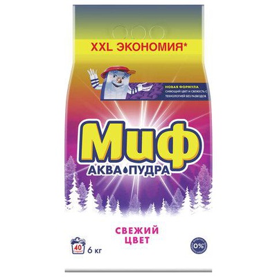 Стиральный порошок-автомат 6 кг, МИФ "Свежий цвет. Аква пудра" ( 40 стирок)