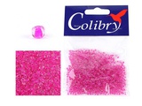 Стеклянный бисер Colibry 20г прозрачный фуксия с посеребреным отверстием (49)