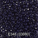 Бисер стеклянный GAMMA 5гр непрозрачный, сине-черный, круглый 10/*2,3мм, 1-й сорт Чехия, Е348 (33080)