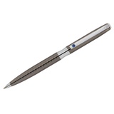 Ручка шариковая подарочная поворотная Delucci "Taglia", 1мм, синяя, корпус оружейный металл/серебро, с кристалл, подар.уп [CPs_11424]