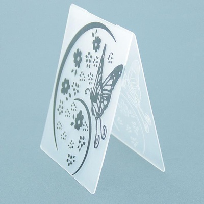 Трафарет пластиковый для эмбосирования Порхающая бабочка в цветах 29,5см × 10,5см [2513895]