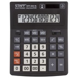 Калькулятор настольный STAFF PLUS STF-333 , 14 разрядов, двойное питание, 200*154мм, черный, 250416
