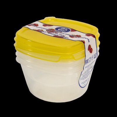 Набор контейнеров для пищевых продуктов №1 (пластик) V=250/400/550 гр, прозрачный, Бр.0.17