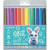 Фломастеры 12цв. deVENTE Little Rabbit, смываемые, с вентилируемым колпачком  5081640