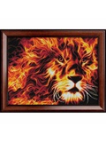 Картина стразами 40х30см "Огненный лев", полное заполнение, 20 цветов [АЖ-1851]