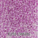 Бисер стеклянный GAMMA 5гр кристально-прозрачный с цветным отверстием, блестящий, фиолетовый, круглый 10/*2,3мм, 1-й сорт Чехия, Е255 (38628)