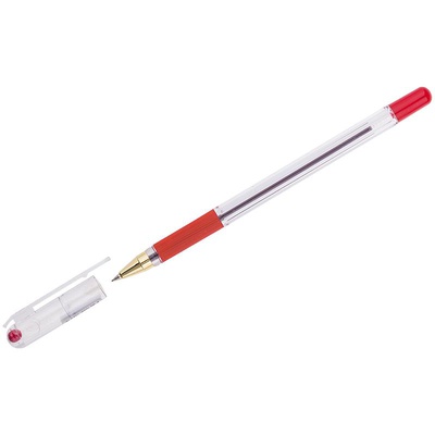 Ручка шариковая на масляной основе 0,5мм красная MC GOLD, с резиновым упором, металлический наконечник, 207859