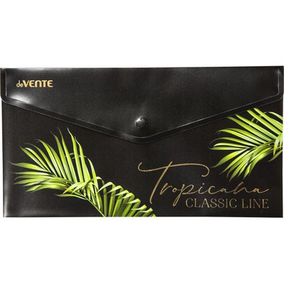 Папка на кнопке 260х140мм 180 мкм, непрозрачная с рисунком, deVENTE. Tropicana, Travel-size DL, тиснение фольгой, ассорти, индив. марк. 3071241