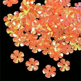 Пайетки 14мм голографические Цветы, №327 - оранжевый 10г, TBY-FLK465-327