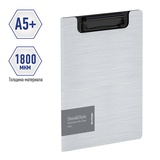 Папка-планшет А5+, пластик (полифом) 1800мкм, с верхним прижимом и крышкой, белая, Berlingo "Steel&Style"  PPf_94004