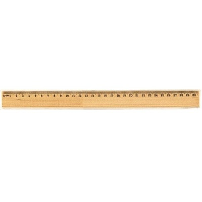 Линейка деревянная 30см (Attomex), в пластиковом пакете [5091803]